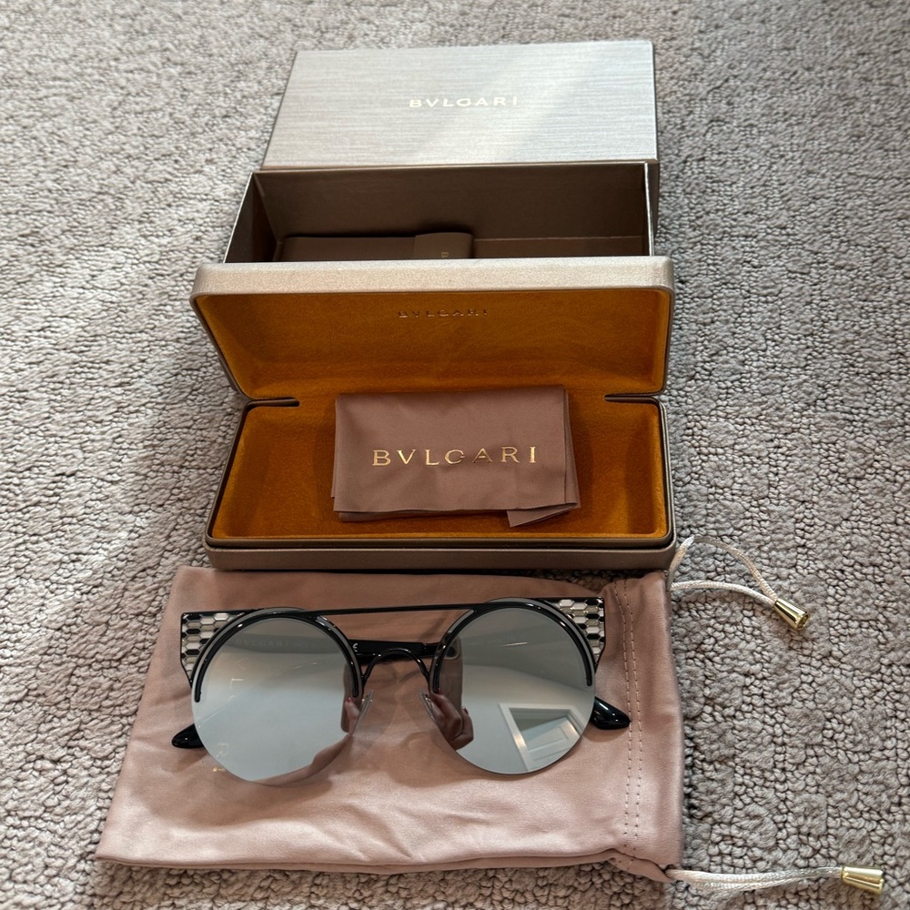 Bulgari BV6088 239/6G black Cat eye Sunglasses